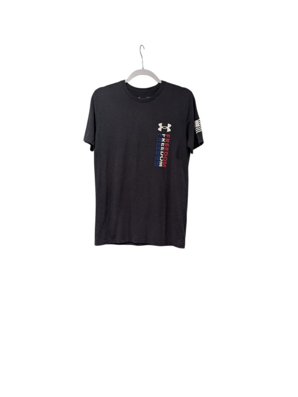 Under Armour Black Freedom Eagle American Athletic Athleisure T-shirt Sz S
